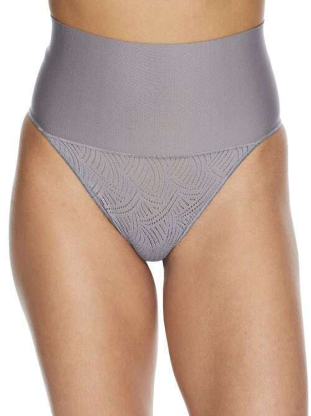 NWT Maidenform Tame Your Tummy Lace Thong DM0 Silver Swing Lace XL